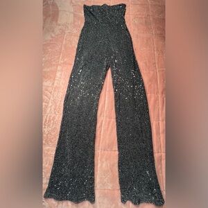 Sparkling Blue Sequin Jumpsuit